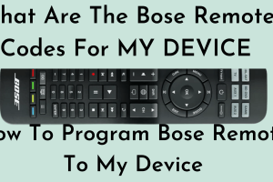 Bose remote codes and programming