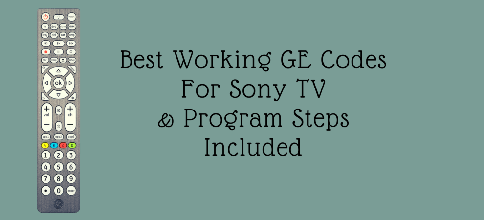 Sony tv ge codes and guide